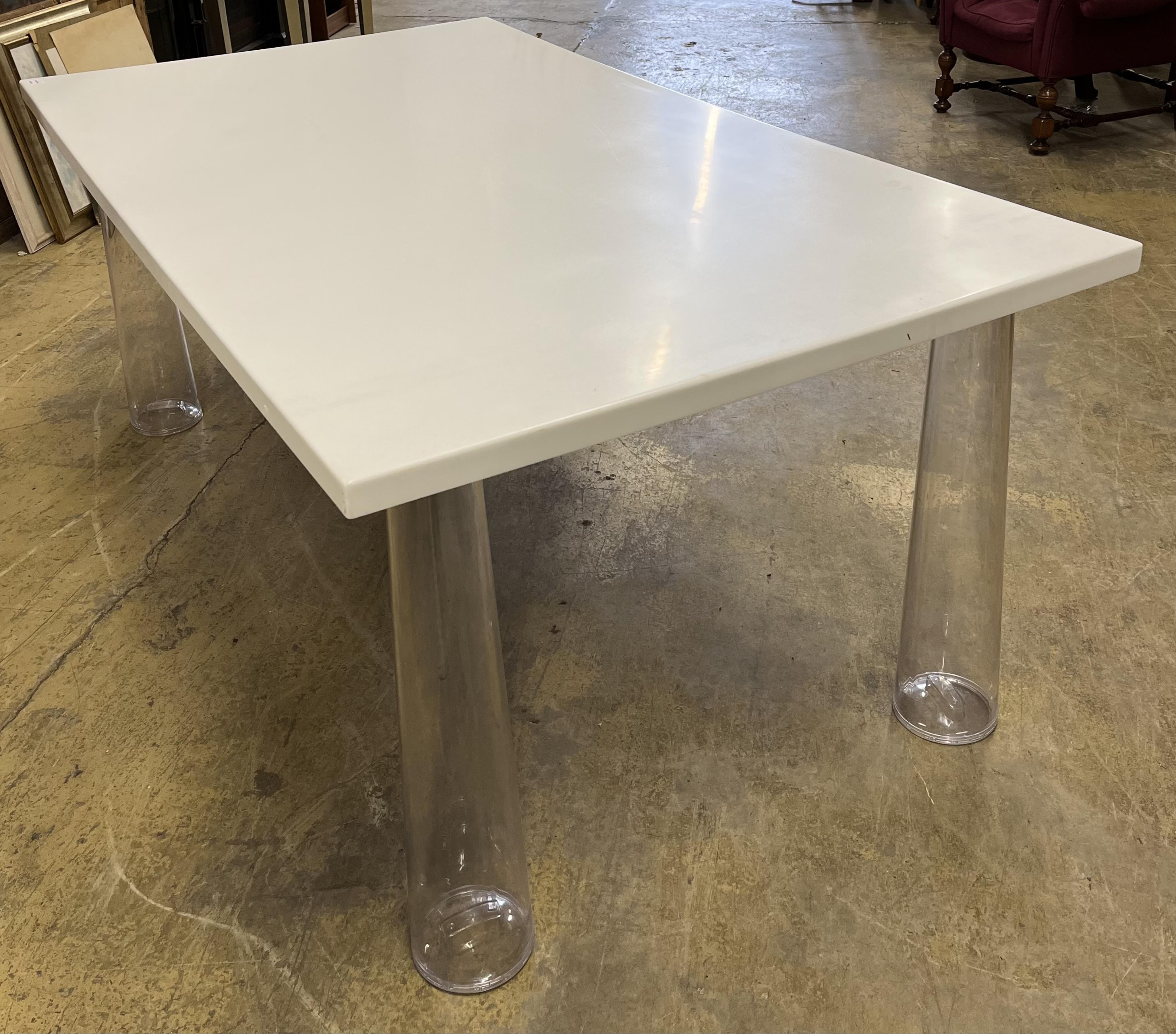 Magis, Italy, a Contemporary table with acrylic legs, width 180cm, depth 102cm, height 74cm. Condition - fair